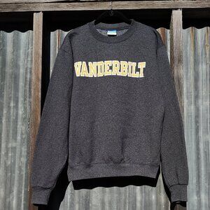 Vintage Champion VANDERBILT Sweatshirt Crewneck Dark Gray Men Small (Unisex)